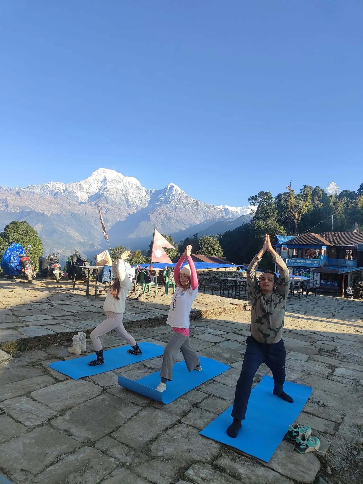Daily sadhana at Bodhidham ashram